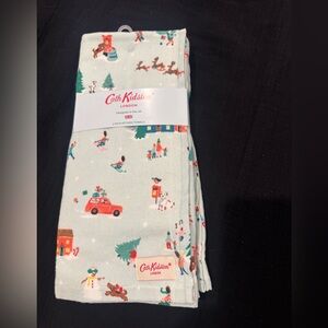 3 Cath Kidston FUN Festive Towels- unique and hard to find! “Snow Day- duck egg🎄